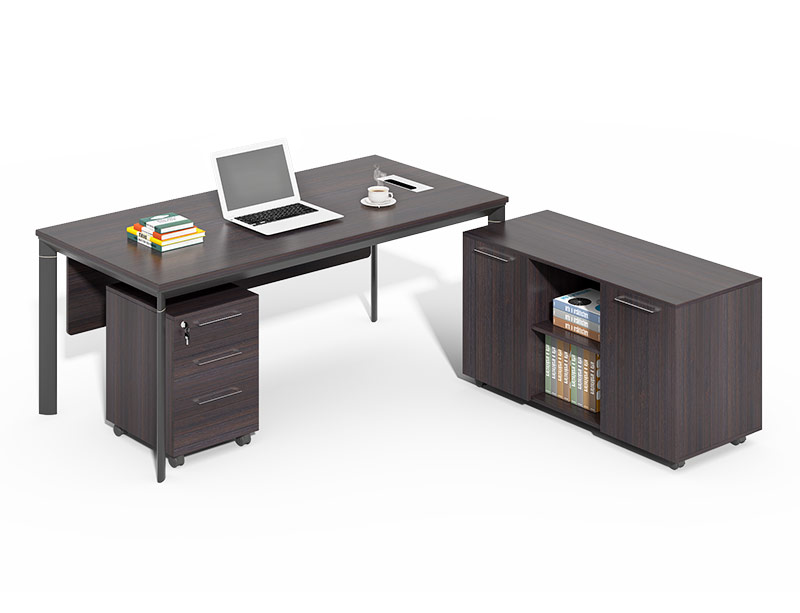 Metal leg executive desk