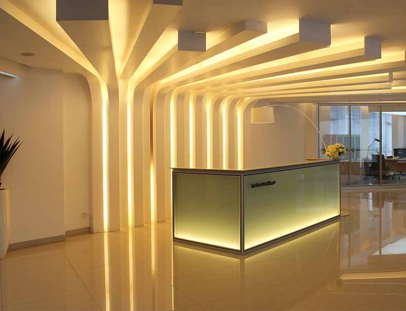 Glass Reception Desk